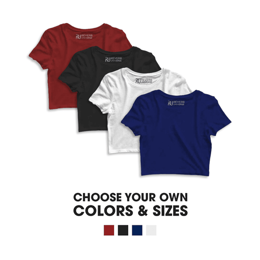 Pack of 4 Plain Crop Tops