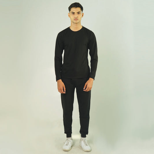 Black Tracksuit Full Sleeve Tee
