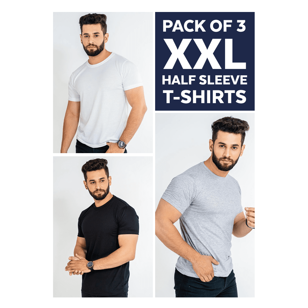 Pack of 3 Half Sleeve Tees - XXL