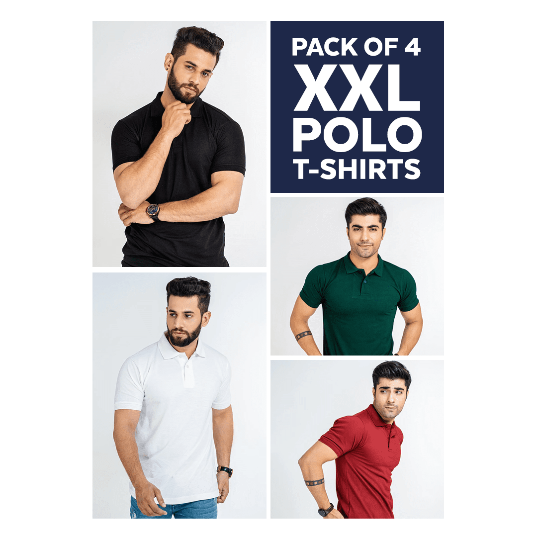 Pack of 4 Polo T-shirts - XXL
