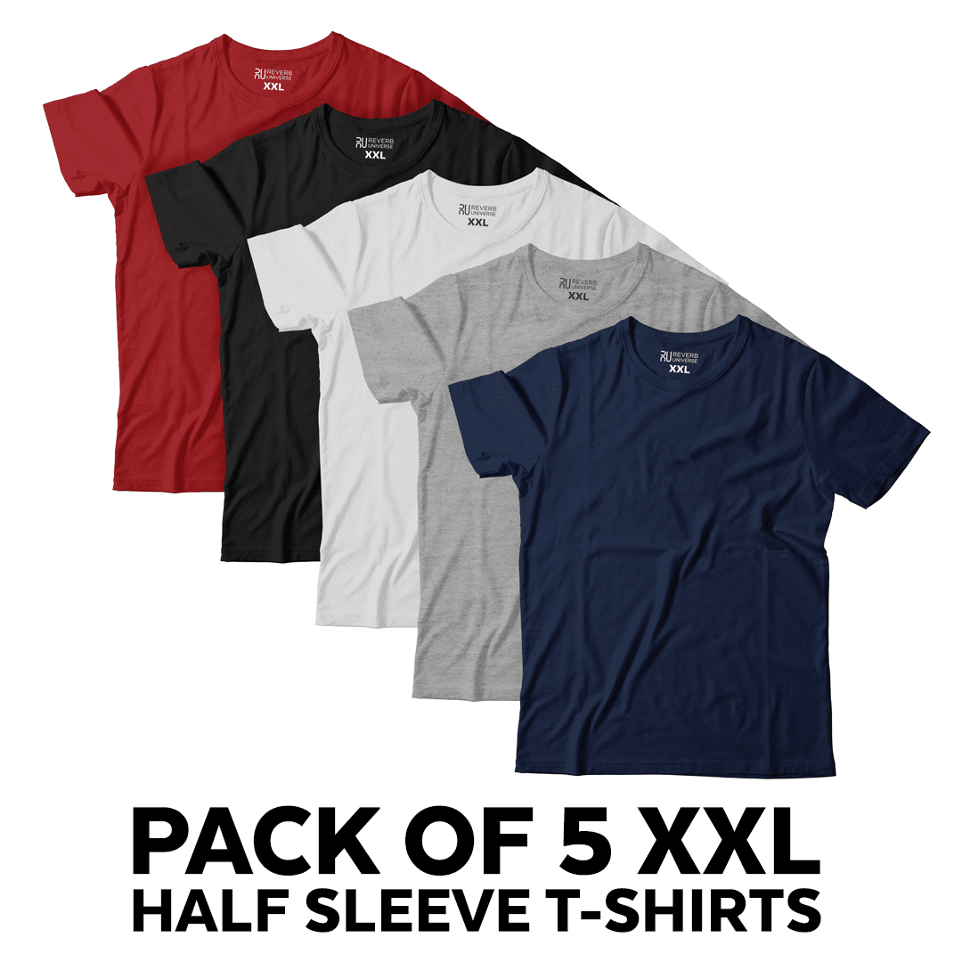 Women's Pack of 5 Basic Short Sleeve Relaxed Tees - XXL
