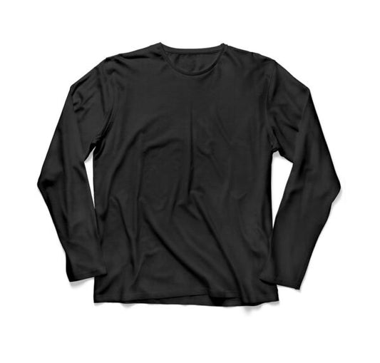 Women's Basic Black Long Sleeve Relaxed Tee