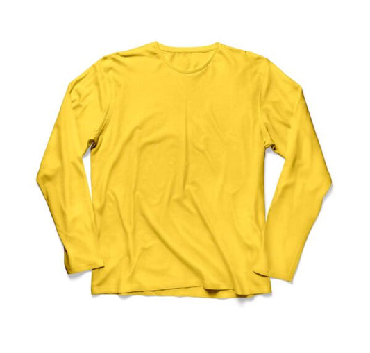 Women's Basic Yellow Long Sleeve Relaxed Tee