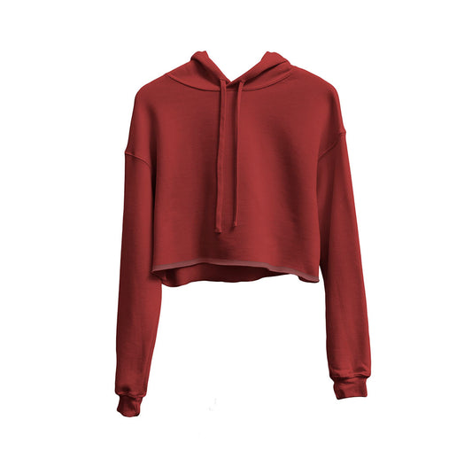 Basic Maroon Cropped Hoodie