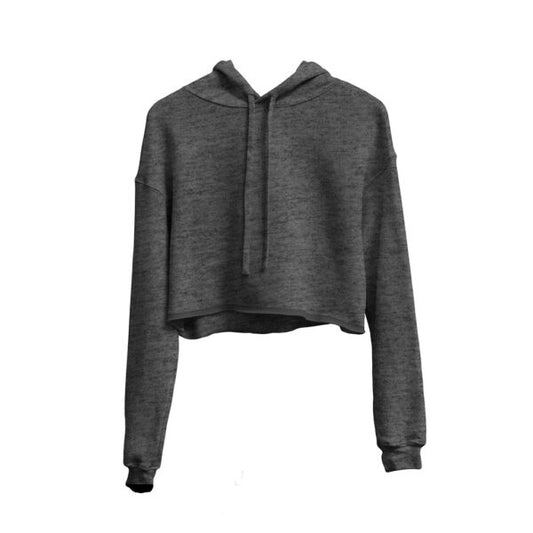 Basic Charcoal Grey Cropped Hoodie
