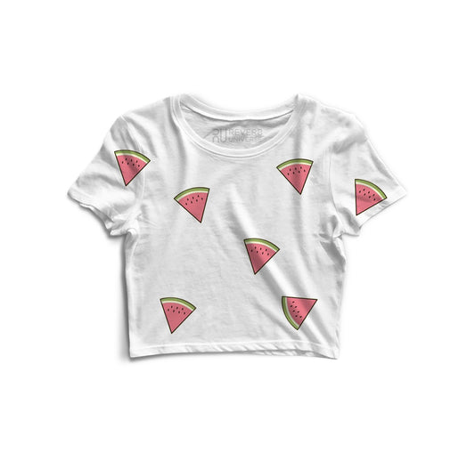 Watermelon Graphic Fusion Crop Top