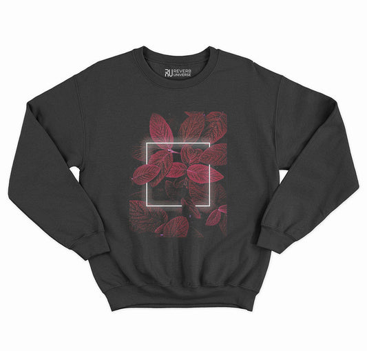 Red Leaves Neon Graphic Sweatshirt
