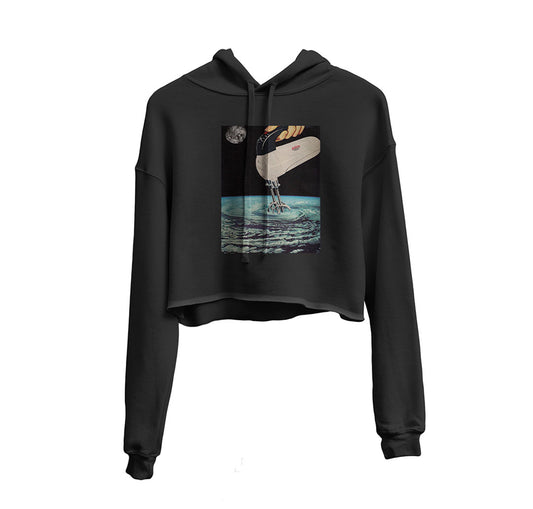 Grinding Oceans Graphic Cropped Hoodie