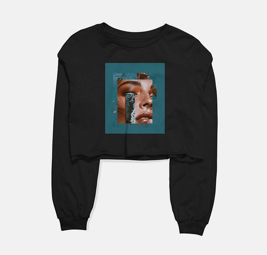 Tears Of Love Graphic Cropped Sweatshirt