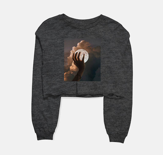 You're My Moon Graphic Cropped Sweatshirt