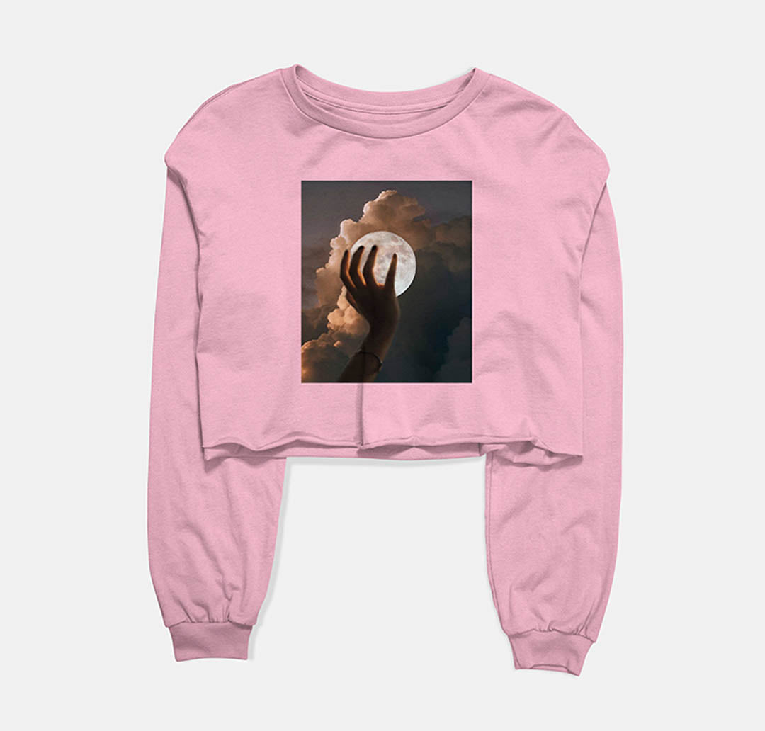 You're My Moon Graphic Cropped Sweatshirt