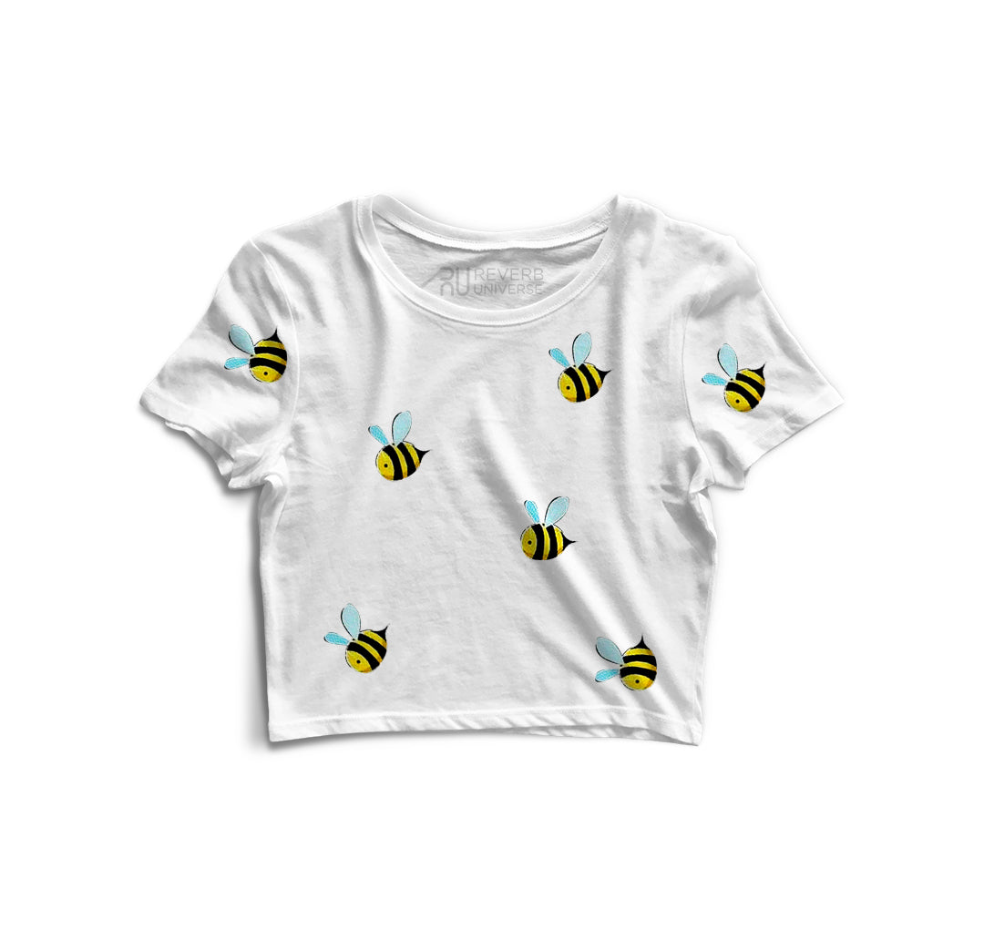 Bees Graphic Fusion Crop Top