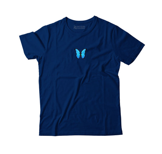 Neon Blue Butterfly Graphic Tee