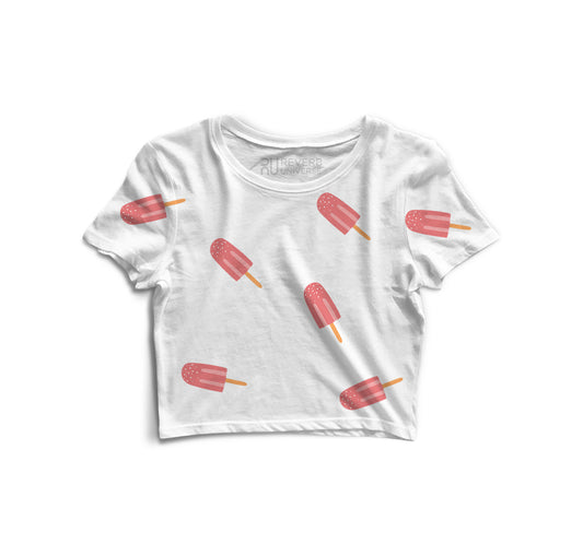 Icecream Graphic Fusion Crop Top