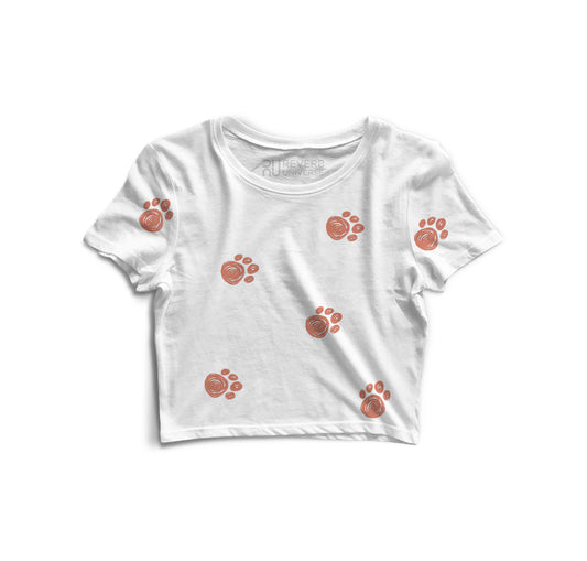 Pawprints Graphic Fusion Crop Top