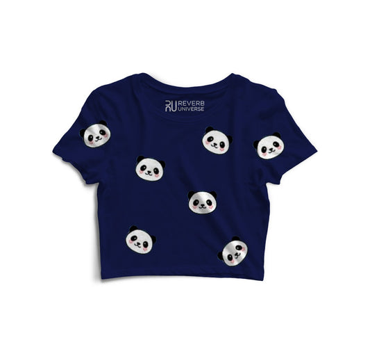 Pandas Graphic Fusion Crop Top