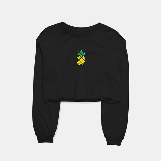 Pineapple Graphic Cropped Sweatshirt