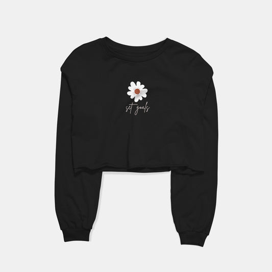 Set Goals Graphic Cropped Sweatshirt