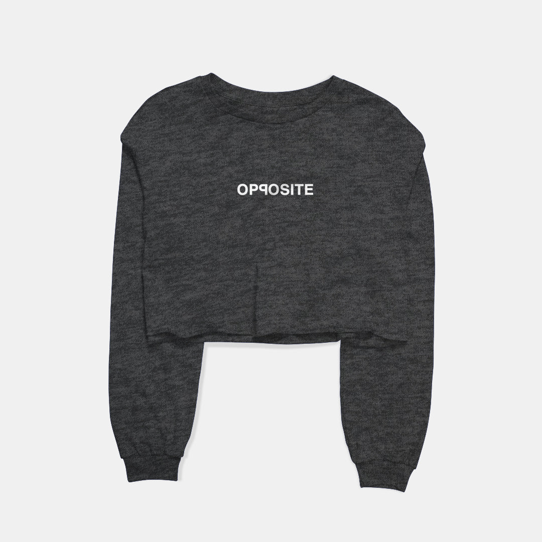 Opposite Graphic Cropped Sweatshirt