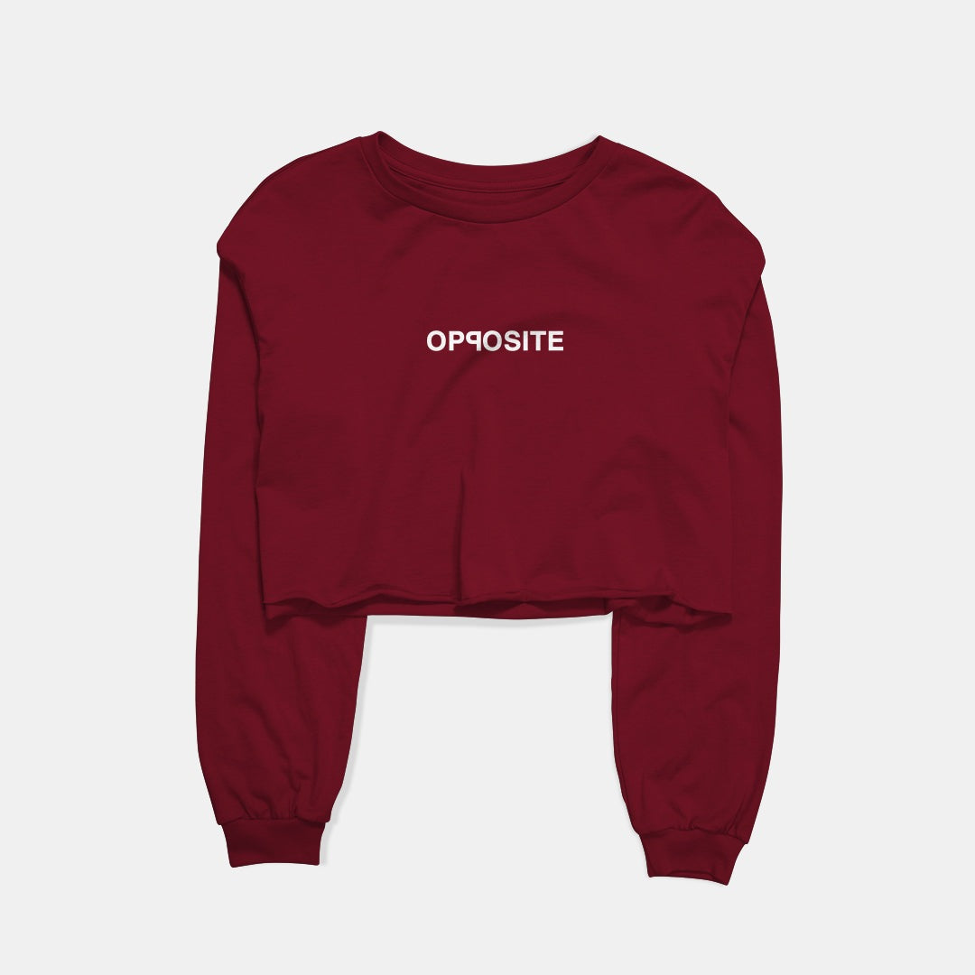 Opposite Graphic Cropped Sweatshirt
