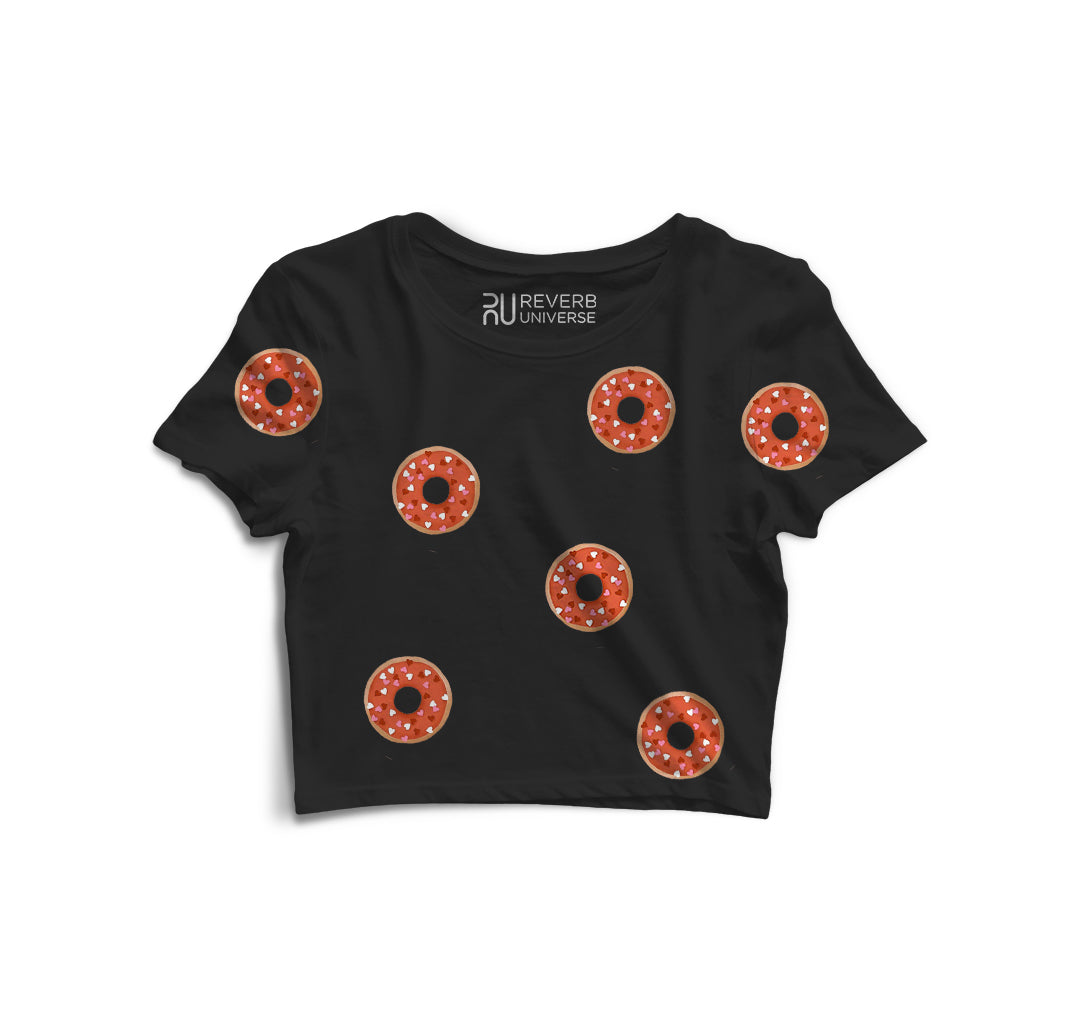 Donuts Graphic Fusion Crop Top