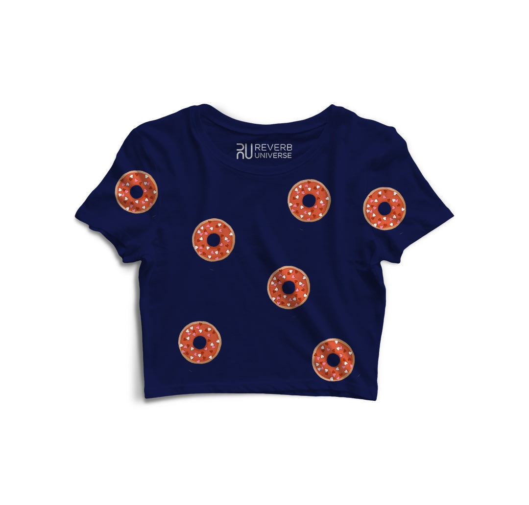 Donuts Graphic Fusion Crop Top