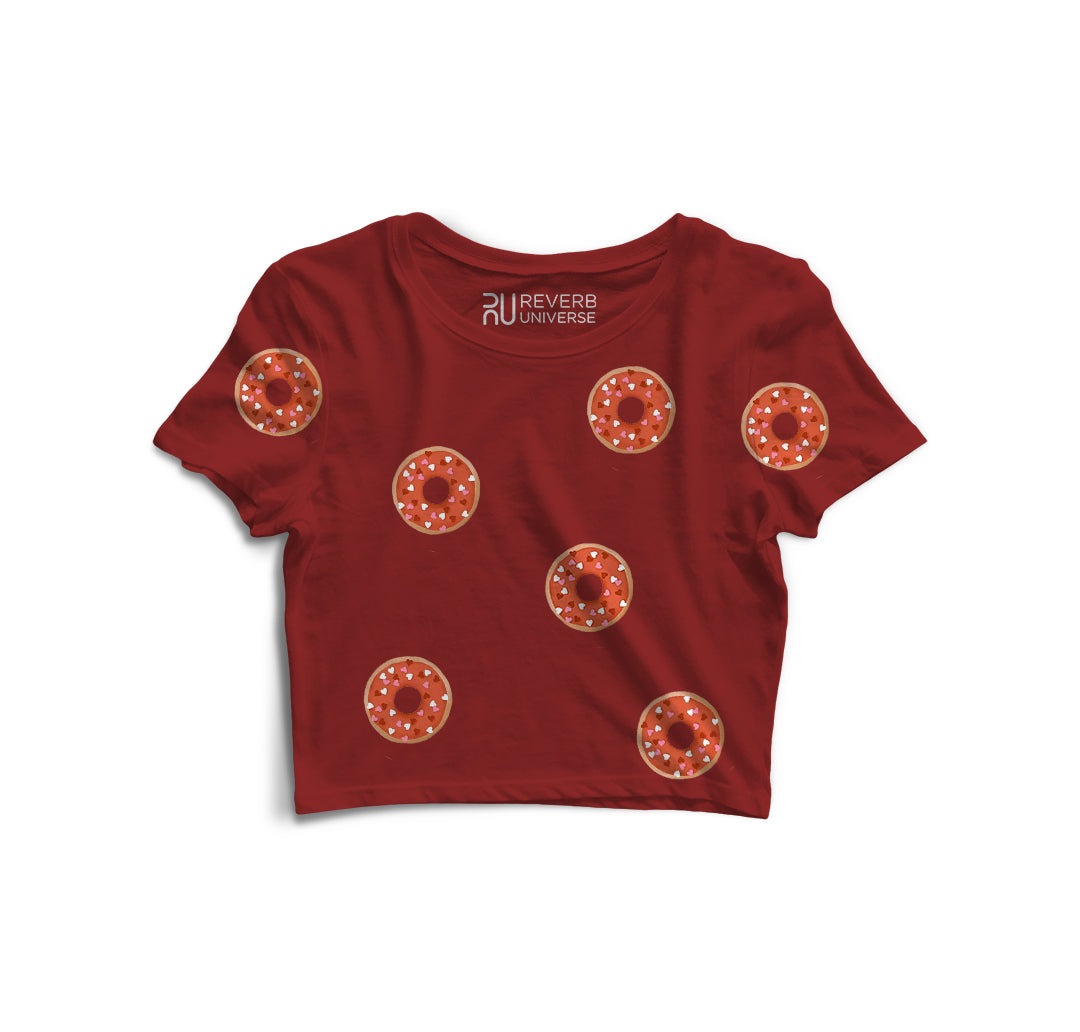 Donuts Graphic Fusion Crop Top
