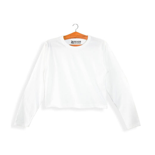Basic White Long Sleeve Crop Top