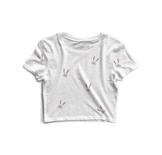 Rabbit Graphic Fusion Crop Top