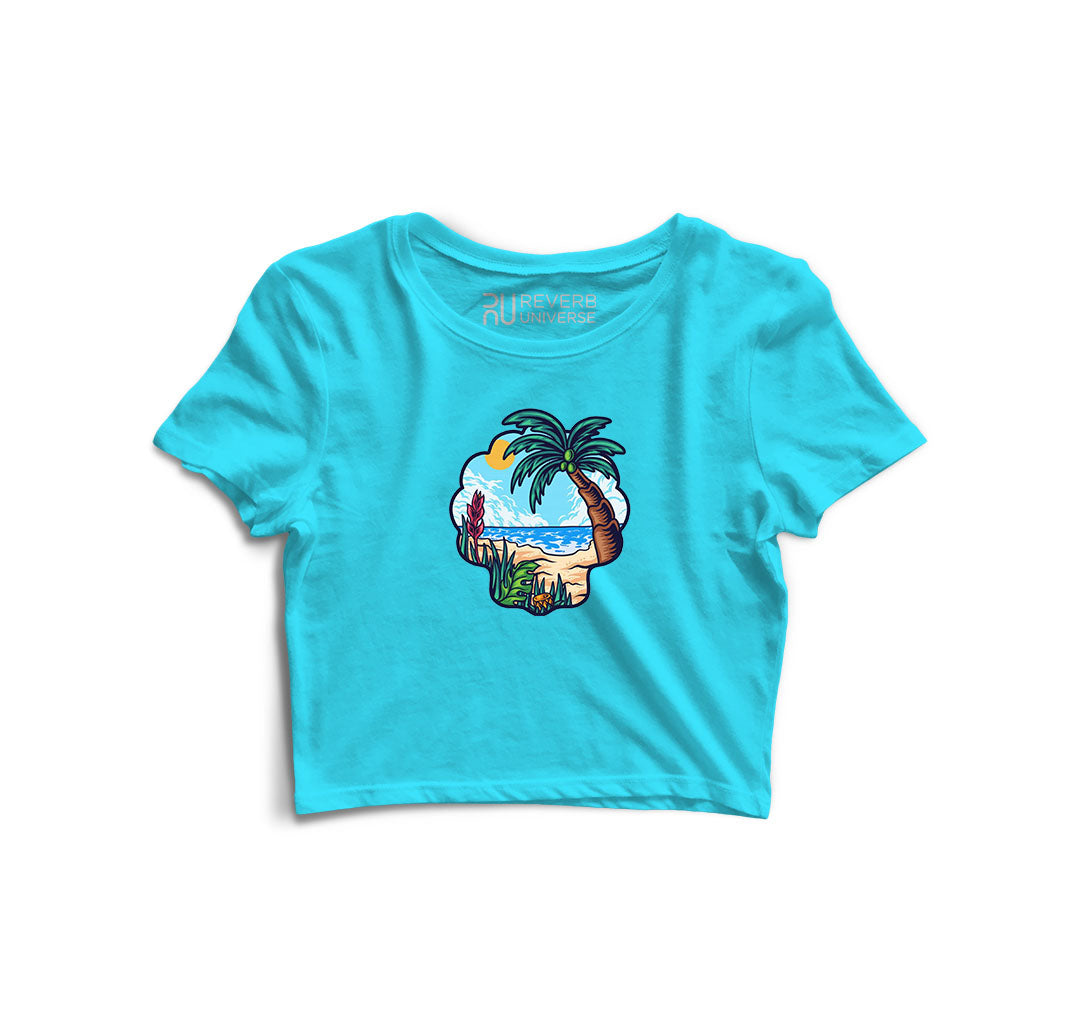 Vibing At The Beach Graphic Crop Top