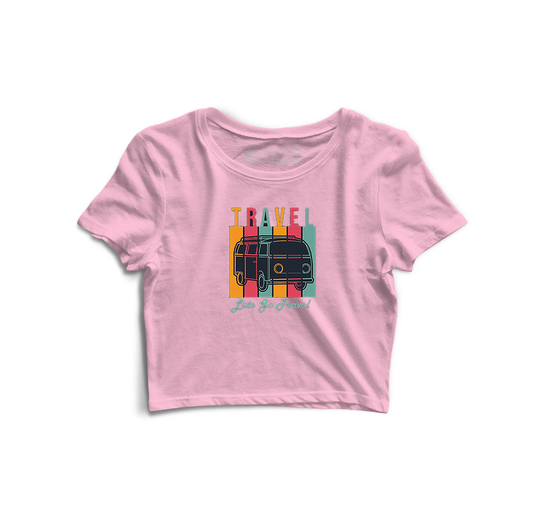 Let's Go Travel Graphic Crop Top