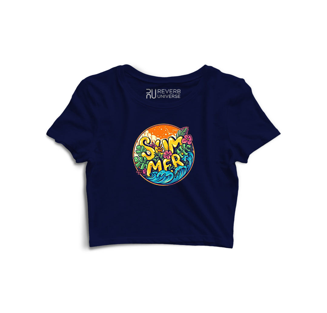 Summer At The Beach Graphic Crop Top