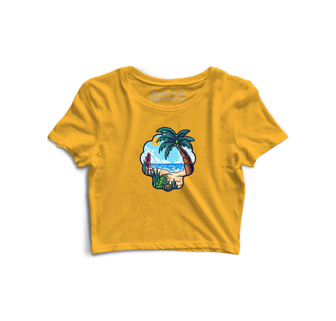 Vibing At The Beach Graphic Crop Top