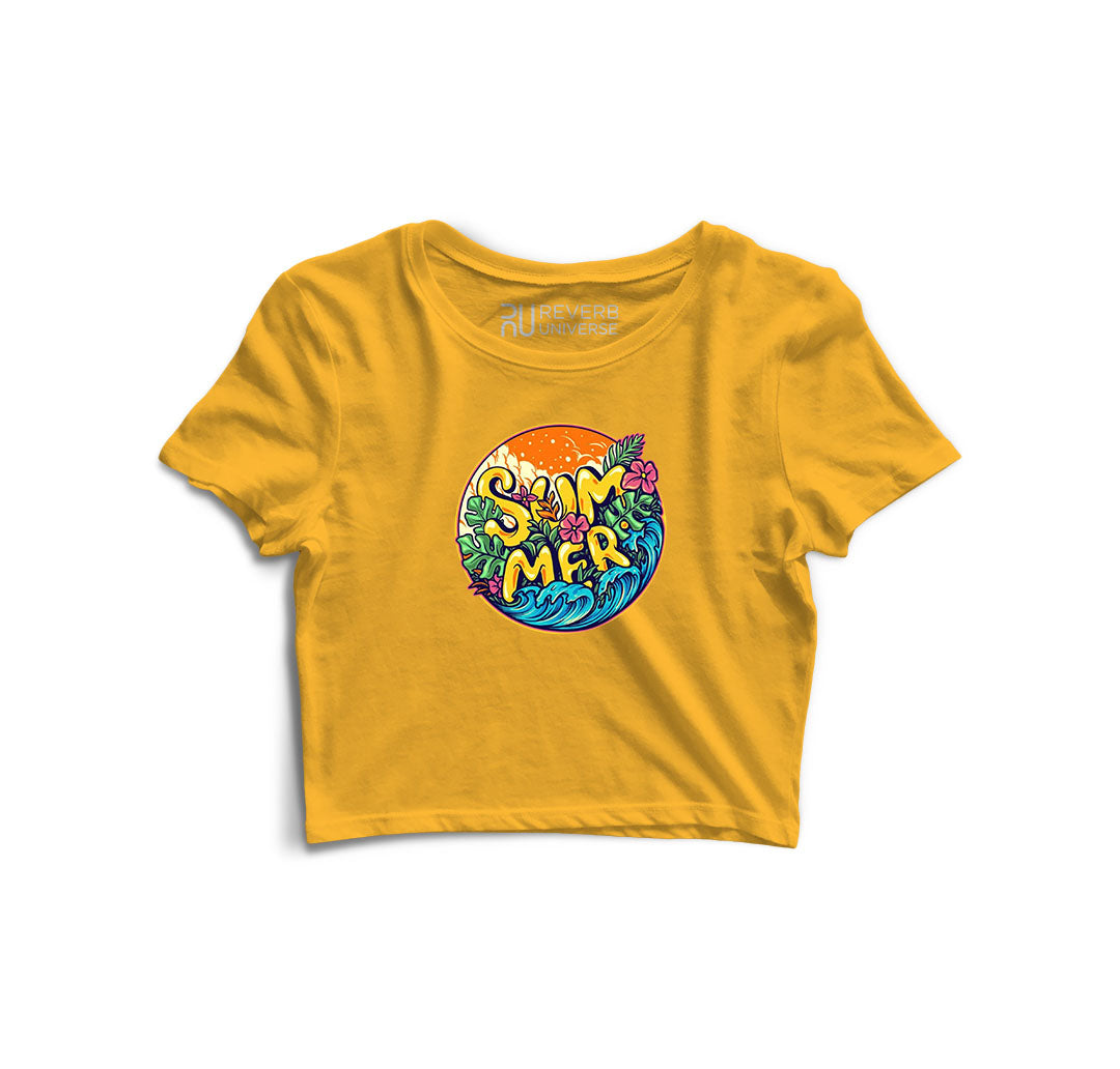 Summer At The Beach Graphic Crop Top