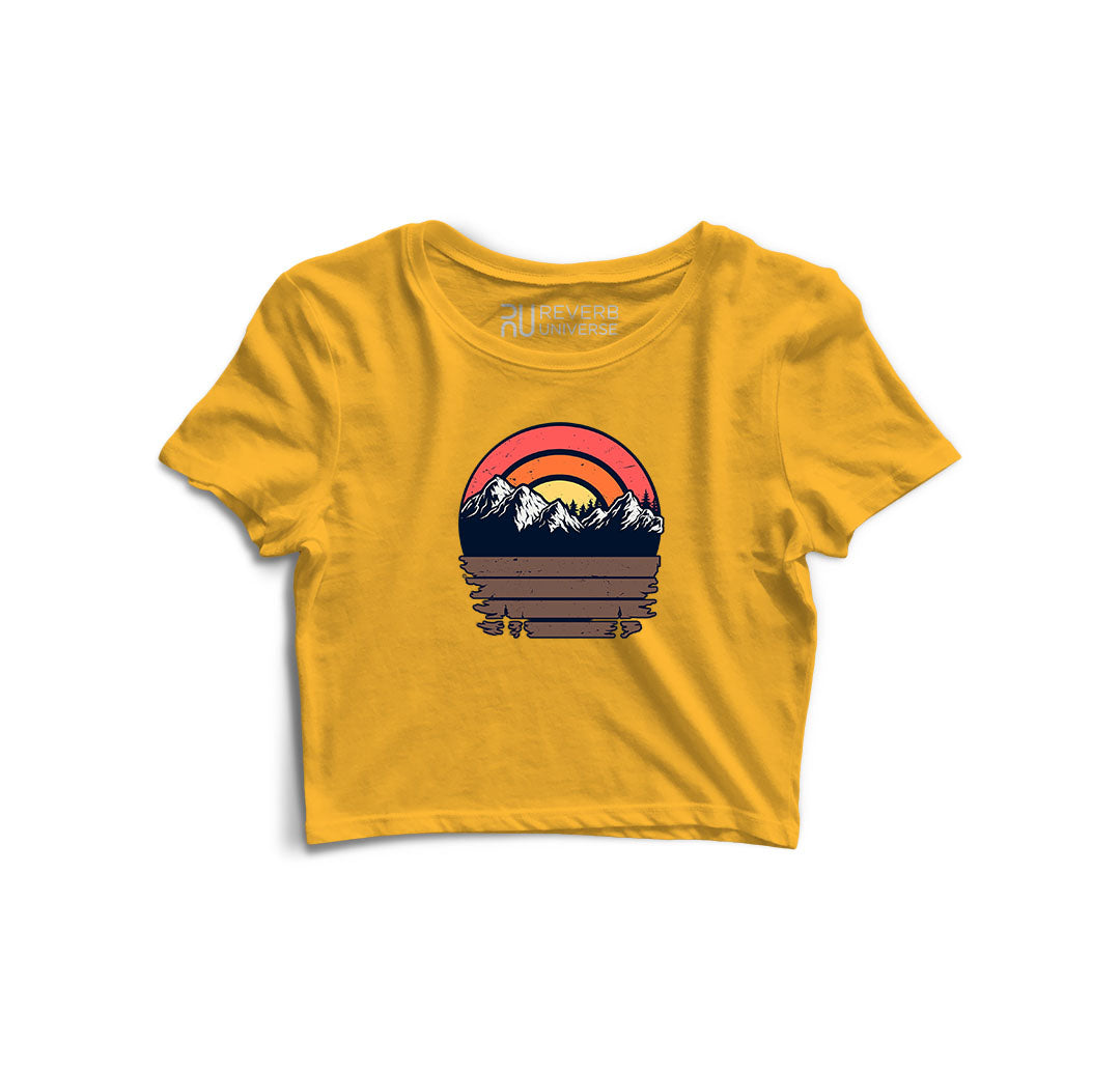 Sunset Behind the Hills Graphic Crop Top