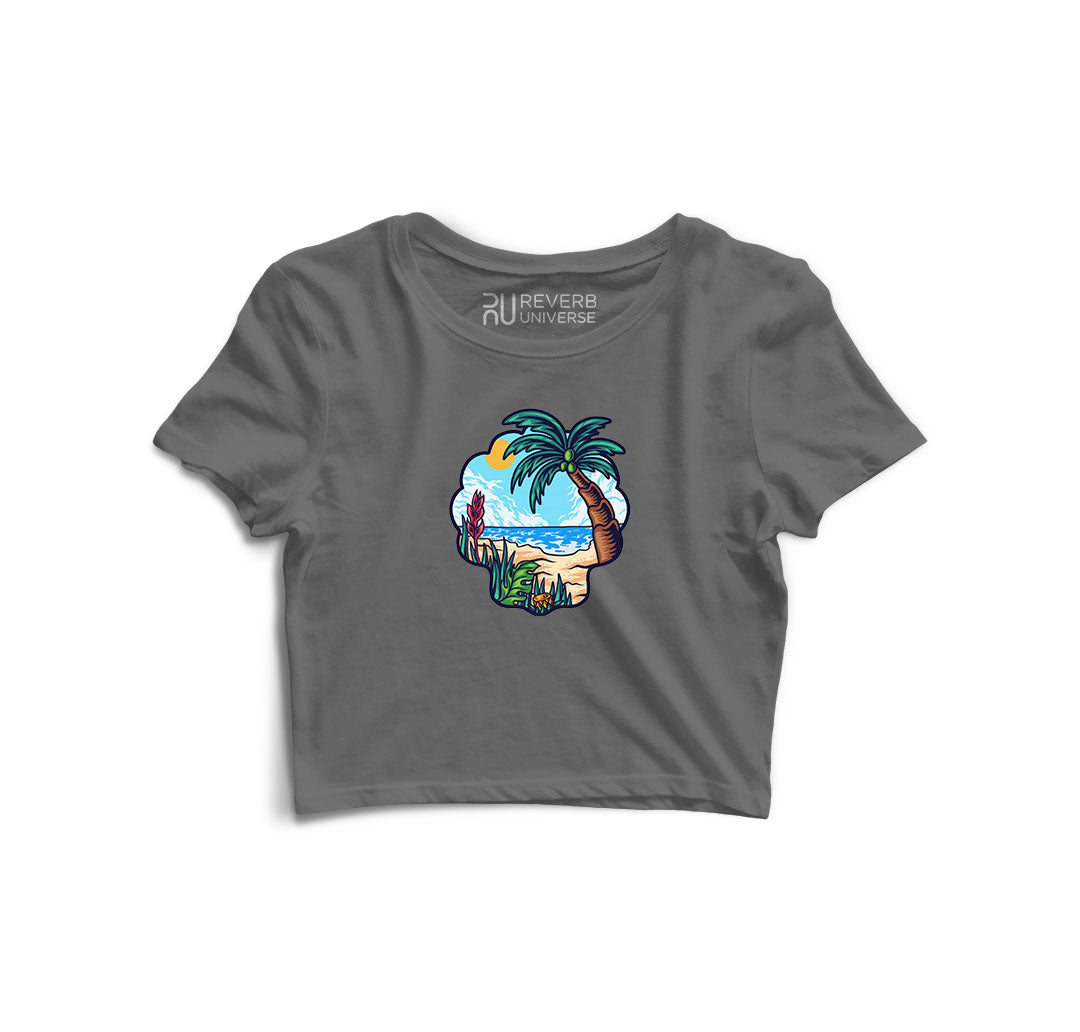 Vibing At The Beach Graphic Crop Top
