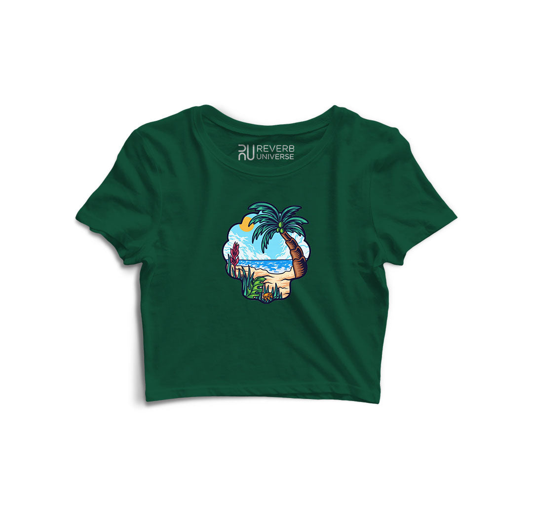 Vibing At The Beach Graphic Crop Top