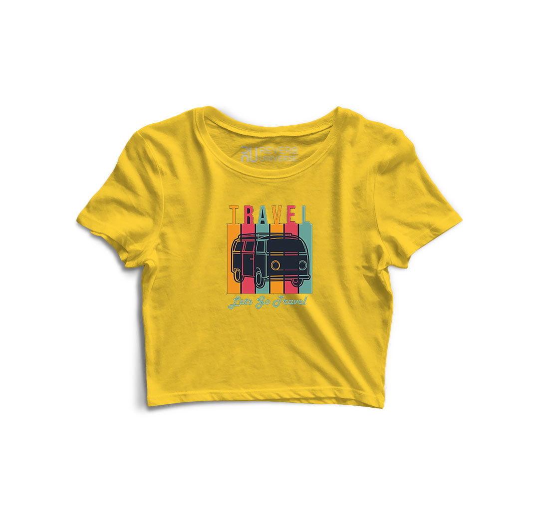 Let's Go Travel Graphic Crop Top