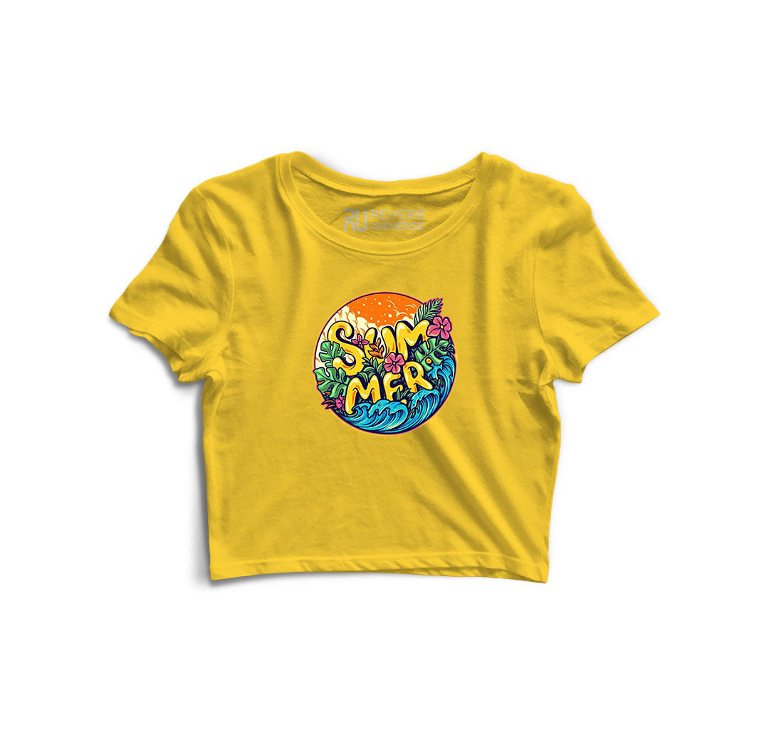 Summer At The Beach Graphic Crop Top