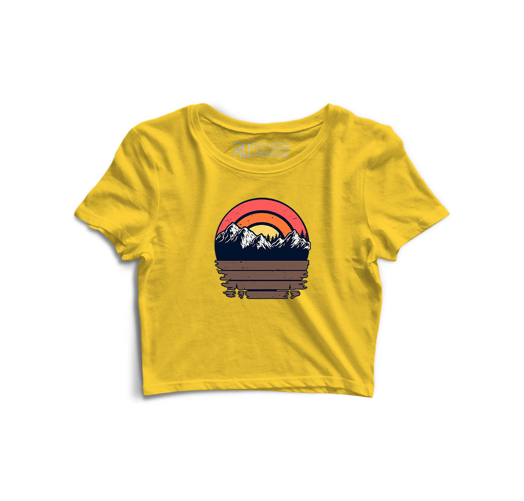 Sunset Behind the Hills Graphic Crop Top