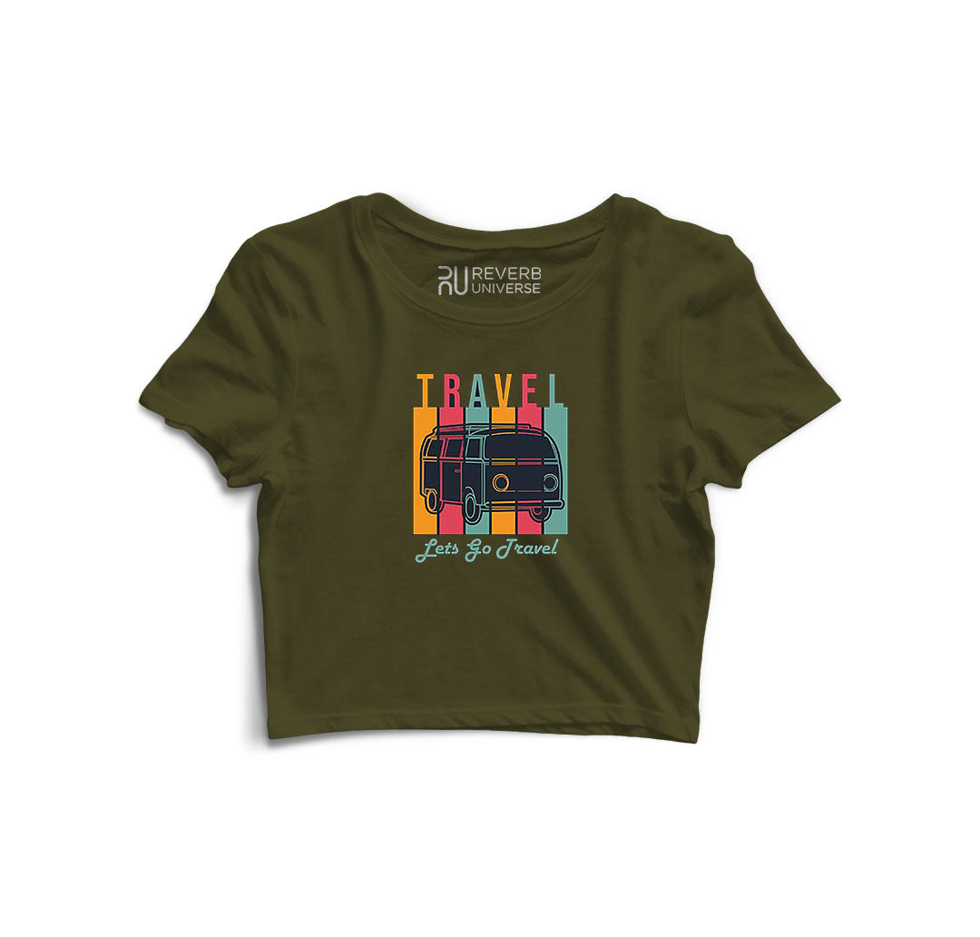 Let's Go Travel Graphic Crop Top