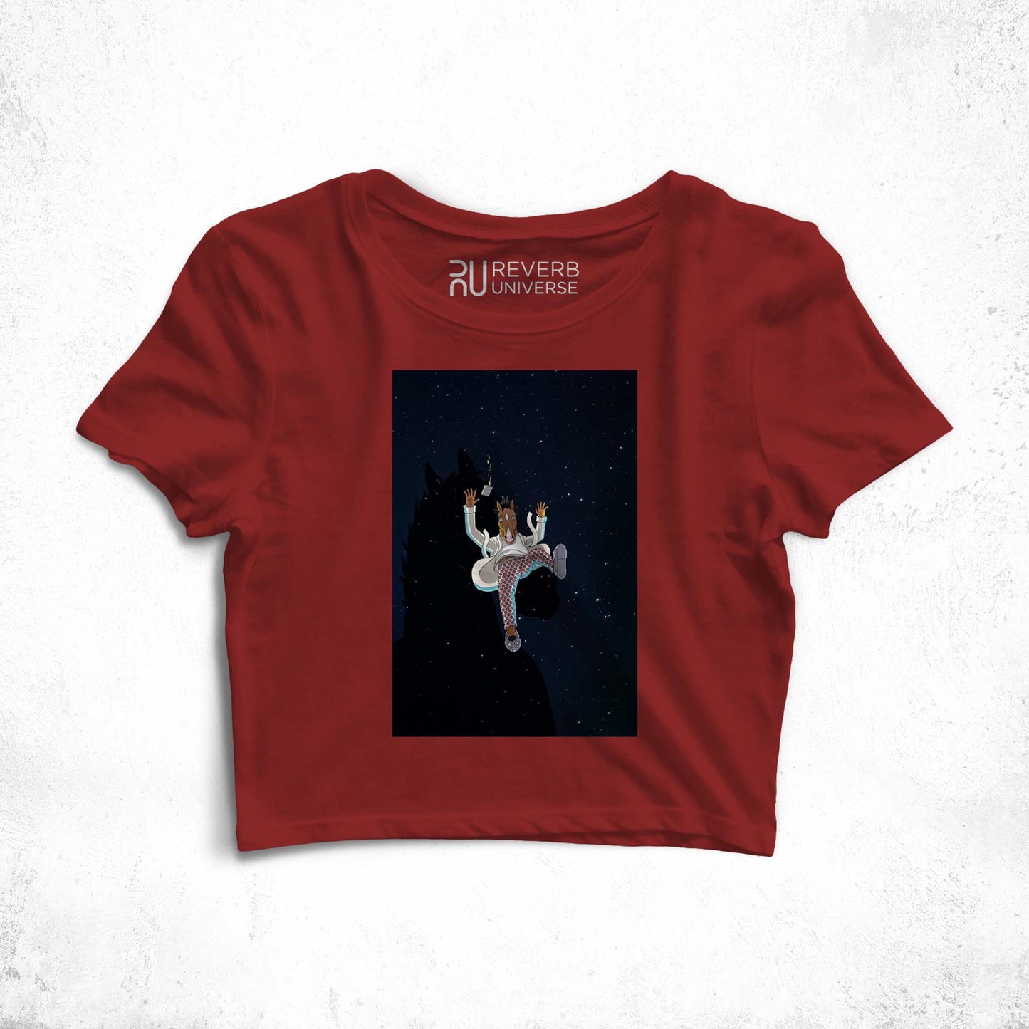 Bojack Horseman Falling Graphic Crop Top