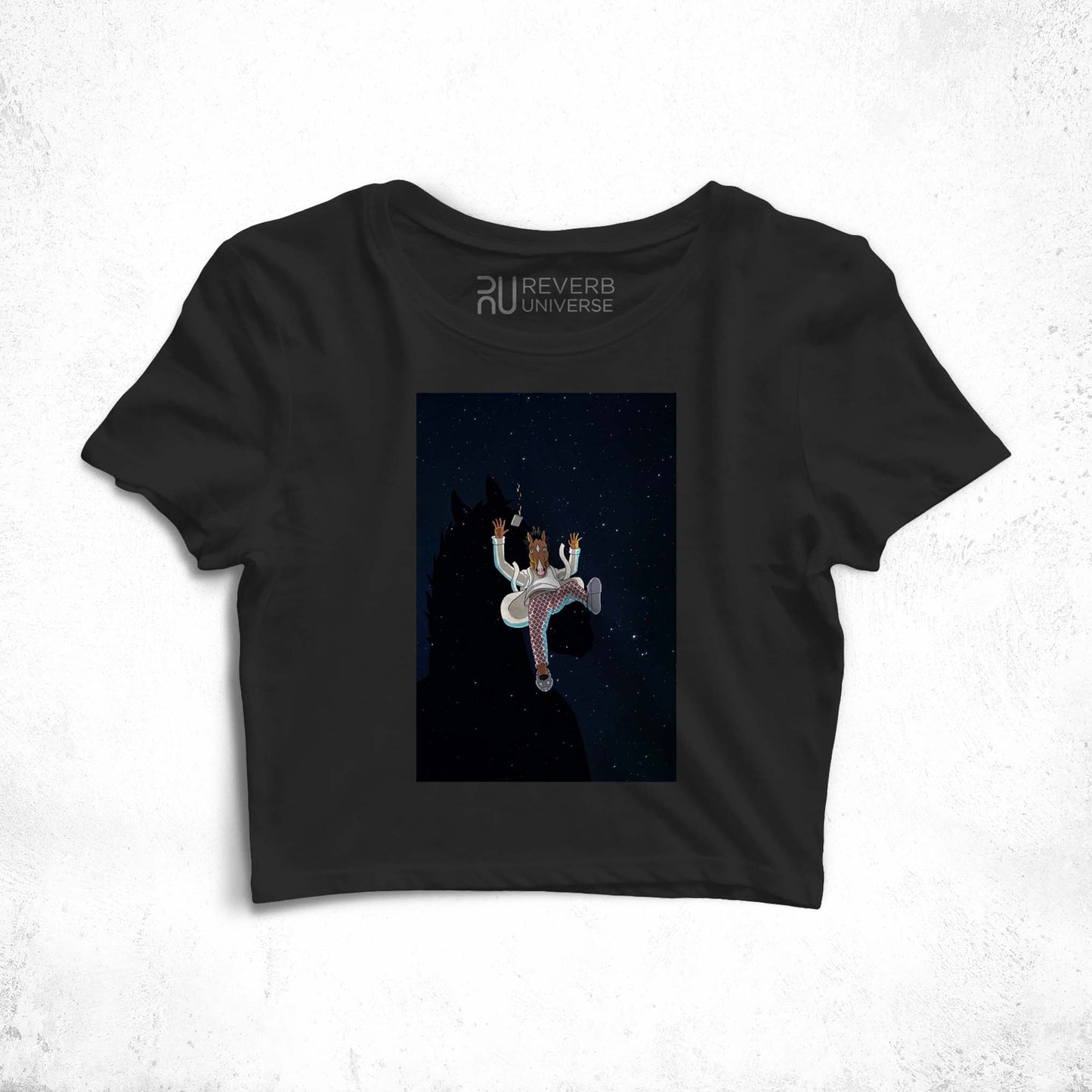 Bojack Horseman Falling Graphic Crop Top