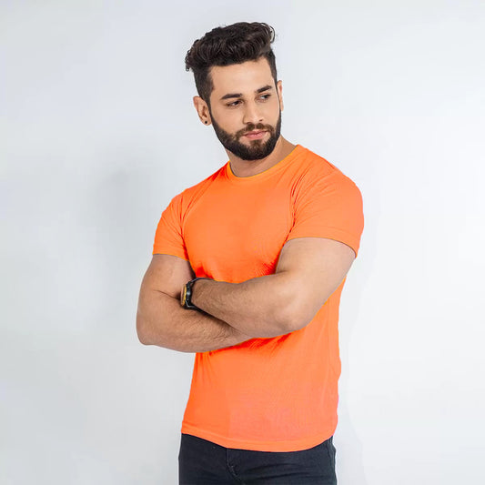 Basic Orange Half Sleeve Tee