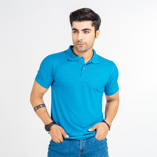Sea Blue Unisex Polo Tshirt