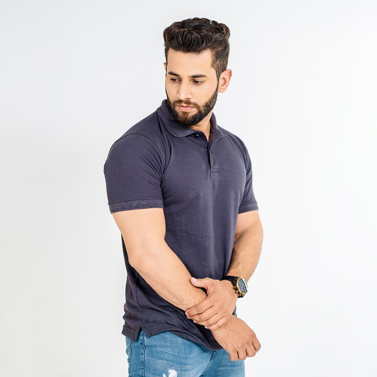 Dark Grey Unisex Polo Tshirt