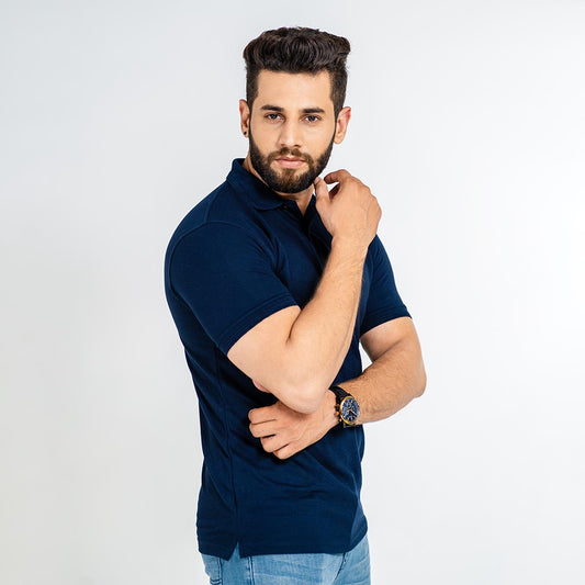 Navy Blue Unisex Polo Tshirt