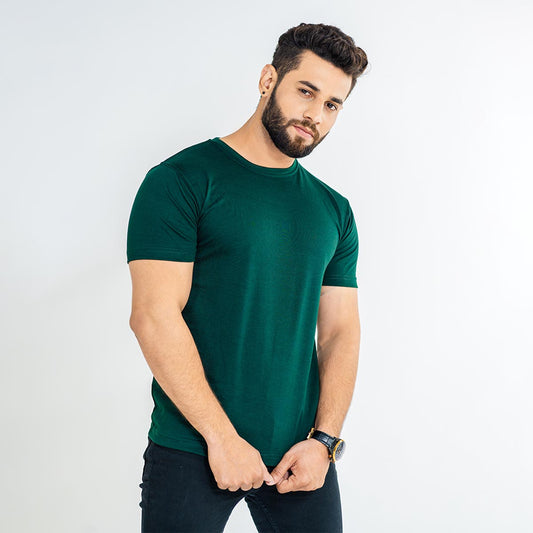 Basic Army Green Half Sleeve Tee