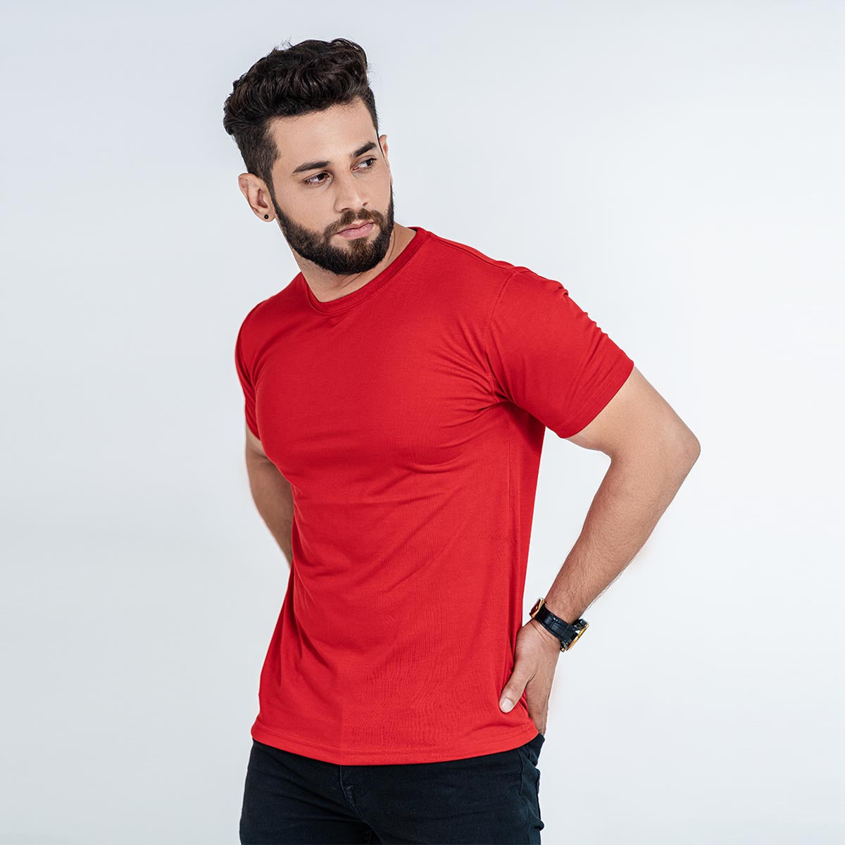 Basic Red Half Sleeve Tee