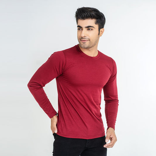 Basic Maroon Full Sleeve Tee